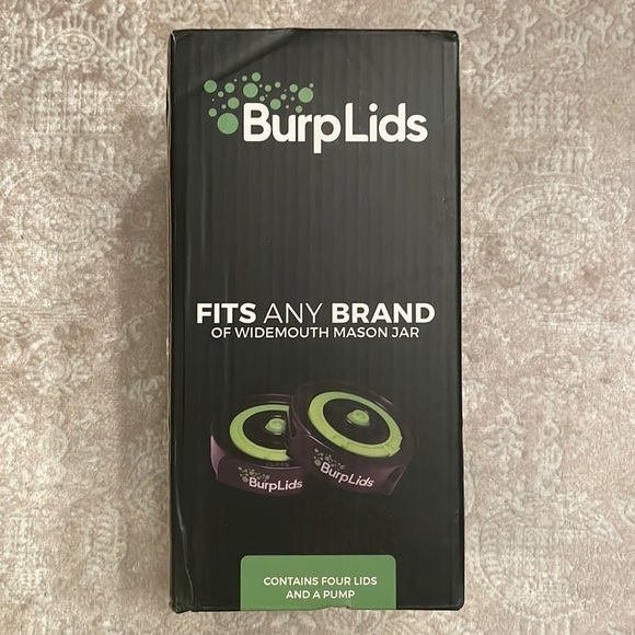 Brand New 4-Pack Burp Lids Curing Kit Wide Mouth Mason Jars Vacuum Seal w/ Pump - Picture 7 of 14